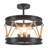 Akuna 3 - Light 13"W Dimmable Metal Drum Semi Flush Mount with Natural Rope