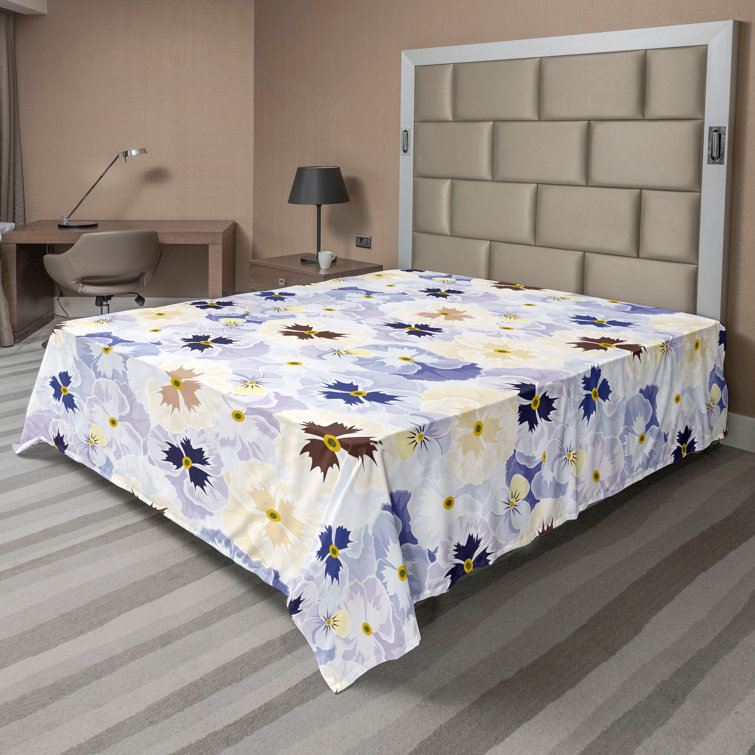 Ambesonne, drap plat floral pivoines, art botanique printanier