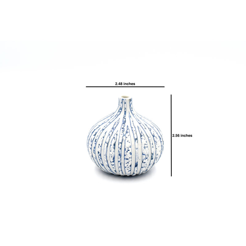 Vase de table Ayzaria, H 2,6 po x l 2,5 po x P 2,5 po, Bleu