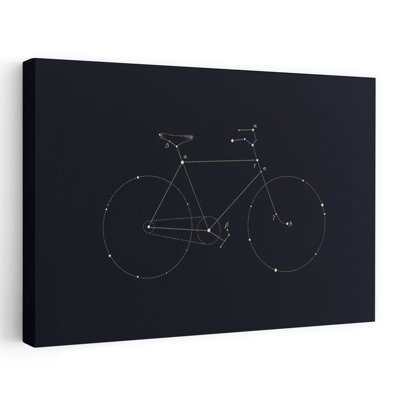 Reproduction d'art mural de paysage contemporain abstrait cosmique bicyclette Constellation