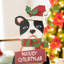 Figurine de chien de Noël en bois