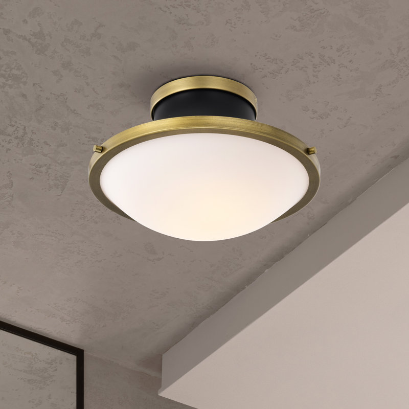 Plafonnier encastré en verre Arbaz, Noir mat, H 8,13 po x l 14 po x P 14 po