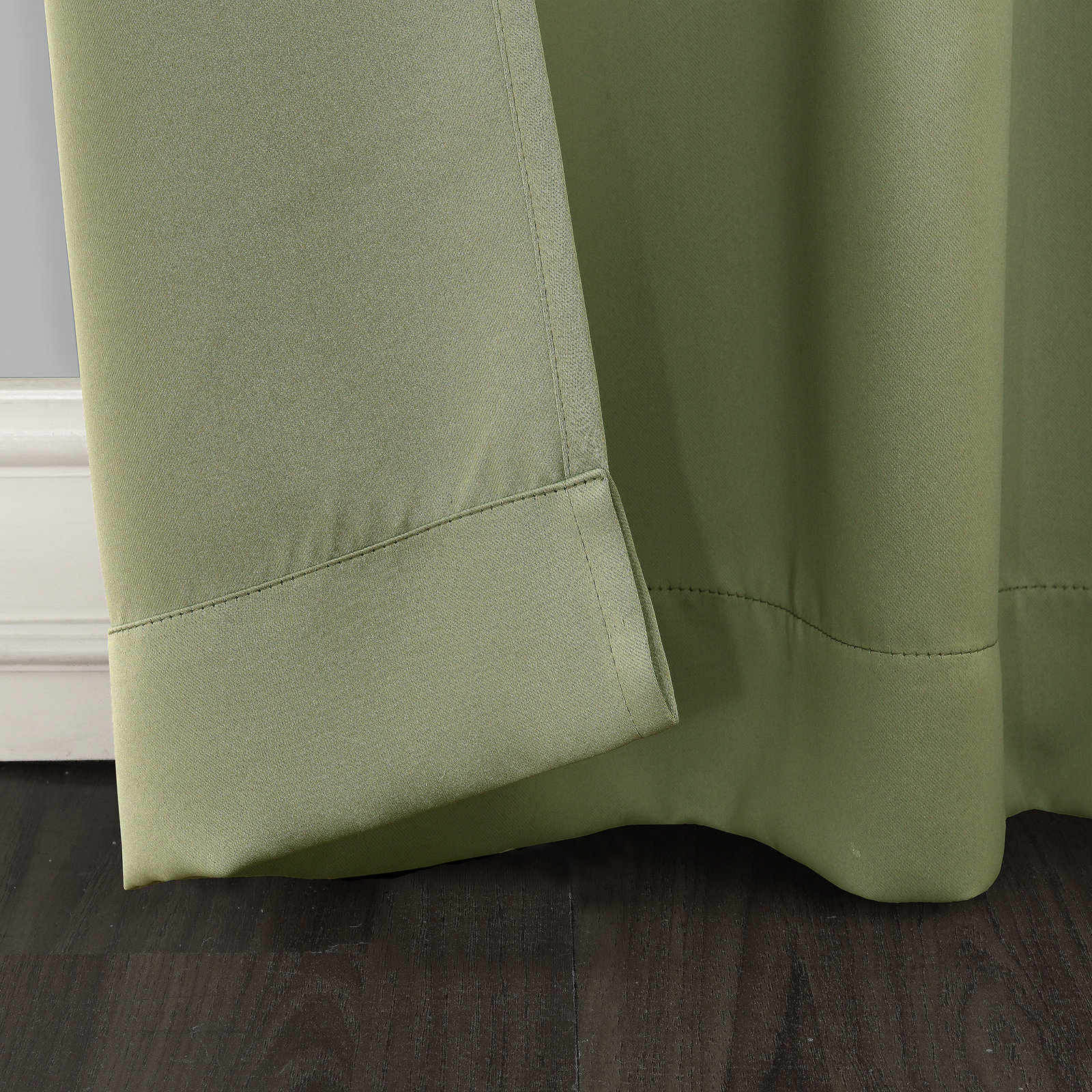  Thermal Blackout Rod Pocket Curtain Panel, Sage Green, 40" W x 95" L