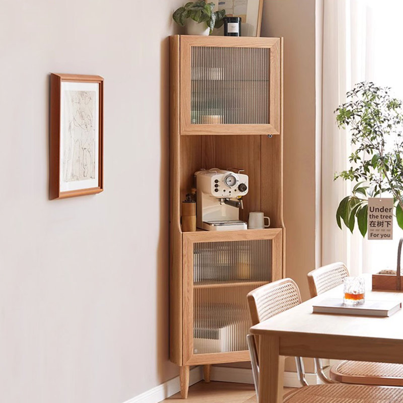 Armoire de coin en bois massif Burlywood