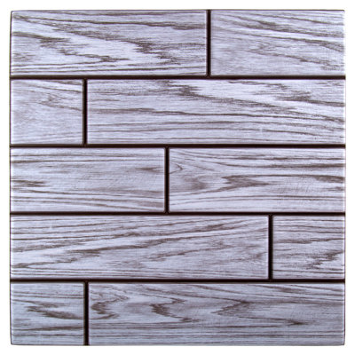 Carreau de métro en PVC 12 po x 12 po Woodgrain