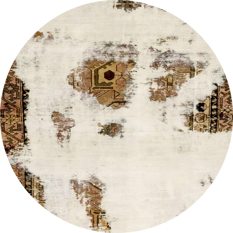 Tapis abstrait moderne de style abstrait, Rond 5 pi