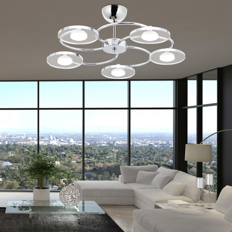 5 - Light Chrome LED Unique/Statement Pendant