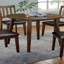 Kitchen 5-Piece Dining Set Round Dining Table And 4 X Side Dining Chairs Walnut, Dark Brown Transitional Solid Wood