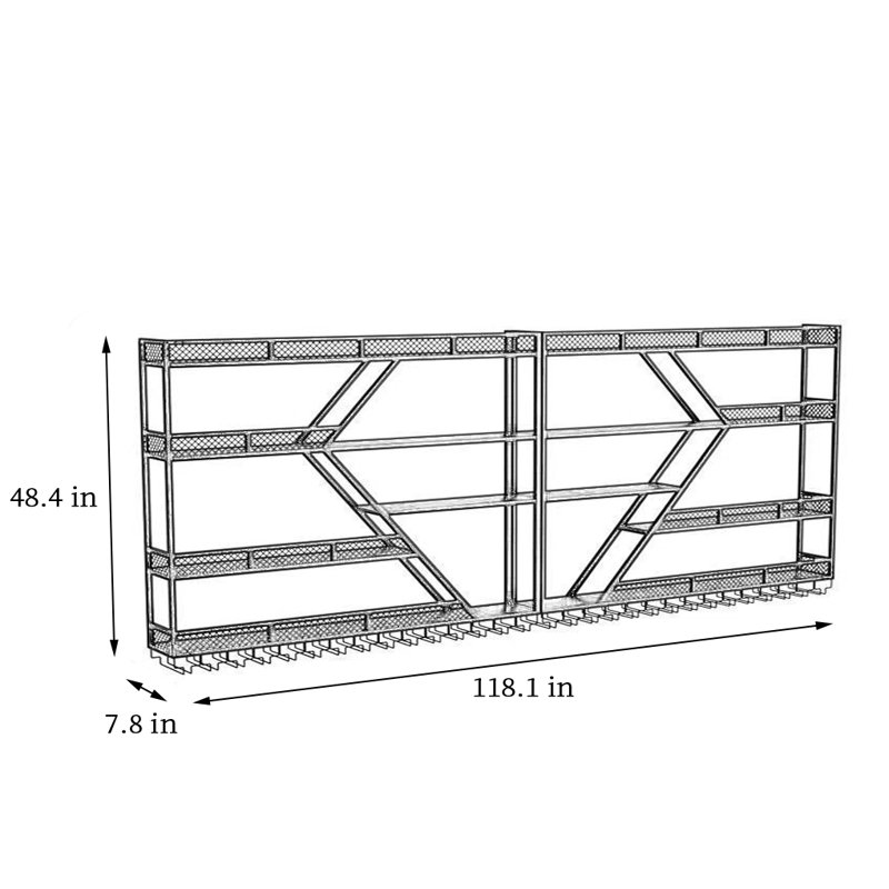 Saites, Noir, noir, noir, noir, H 48,4 po x l 118,1 po x P 7,8 po