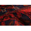 Tapis de couloir en Tapis décoratif laine rouge noué à la main des années 1980 5 pi x 12 pi 7 po