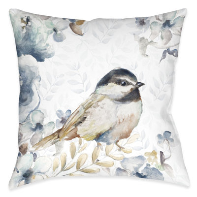 Wildflower Bird And Branches Reversible Throw Pillow