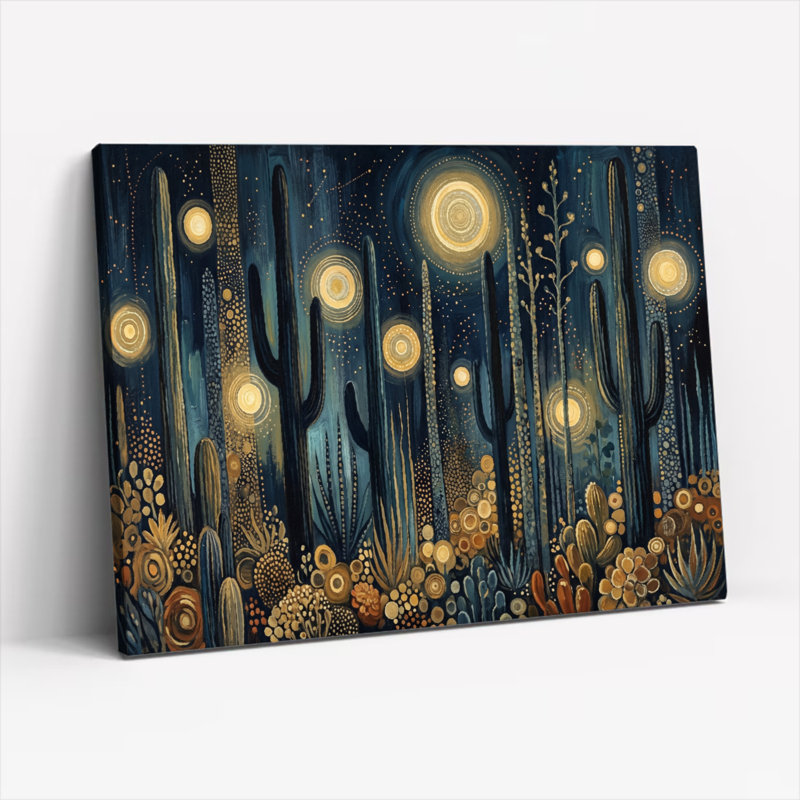 Ensemble de 1 tableau sur toile « Nuit dans le désert », 32"H x 48"W, Wrapped Canvas