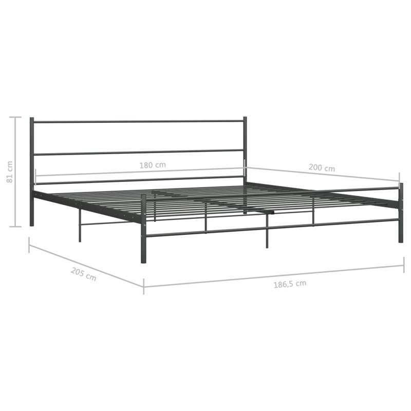 Del Mesa Metal Bed Frame, 180 x 200cm, grey