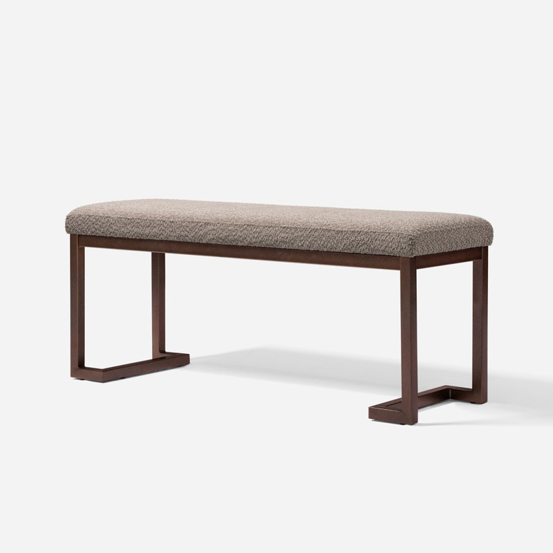 Banc rembourré moderne avec banc intérieur de 48 pouces pour hall d'entrée, couloir, salon, salle à manger, chambre à coucher, moderne et décoratif - blanc, crème