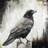 Crow bird - 32"x32" art on canvas
