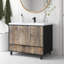 Meuble-lavabo autoportant à simple cuve en whisky / noir avec plateau en marbre de culture l 36 po x P 21 po x H 35 po London