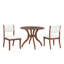 Ensemble de table de salle à manger en noyer: table ronde de 39,4 po + 2 chaises - ensemble de cuisine traditionnel en bois massif avec plateau incrusté, pieds courbés élégants pour la salle à manger