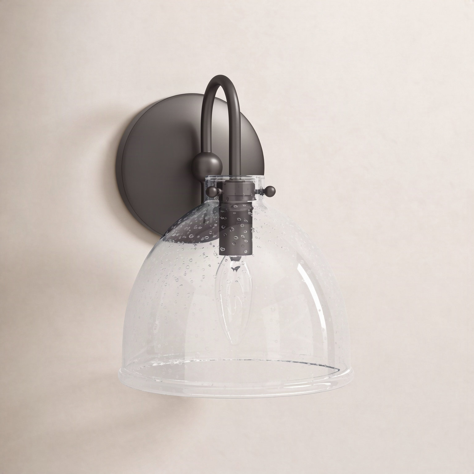 Dominick Single Light Armed Sconce, Bronze