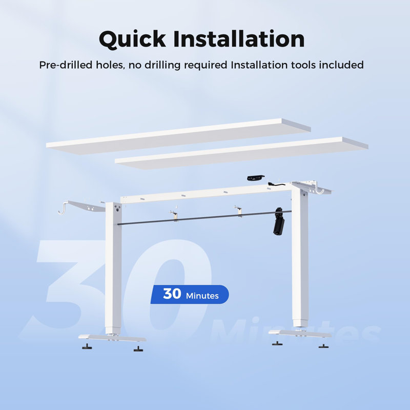 Adjustable Metal Base Computer Desk