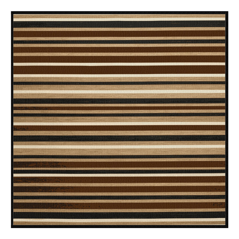  Tapis lavable rayé beige clair cognac, Carré 5 pi