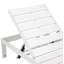 Chaise longue d'extérieur Devan en aluminium avec inclinaison réglable, lames en polyrésine, roulettes, structure blanche et lames en polyrésine grise-504550105