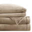 Taupe, drap pleine grandeur, 100% et chaud, drap-housse élastique, lavable à la machine, lit, brossé des deux côtés pour plus de confort, comprend 2 taies d'oreiller plates, lavable