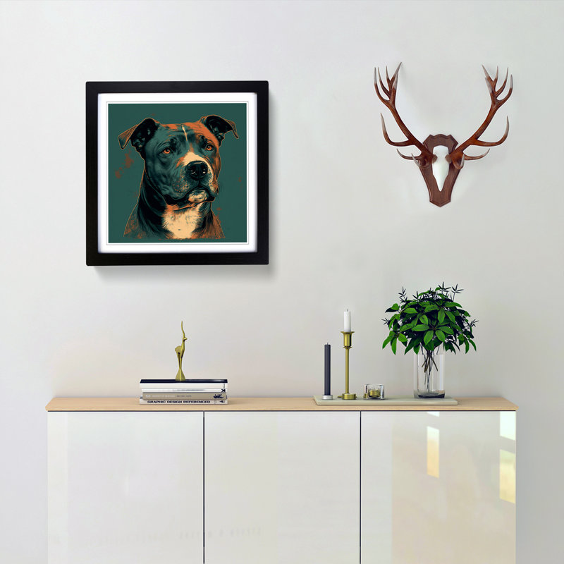 Staffordshire Bull Terrier Retro - Framed Print