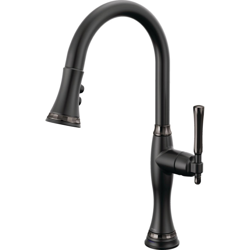 SmartTouch© Pull-Down Kitchen Faucet, Matte Black / Brilliance Black Onyx