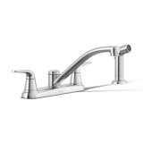 Double Handle Kitchen Faucet with Side Spray