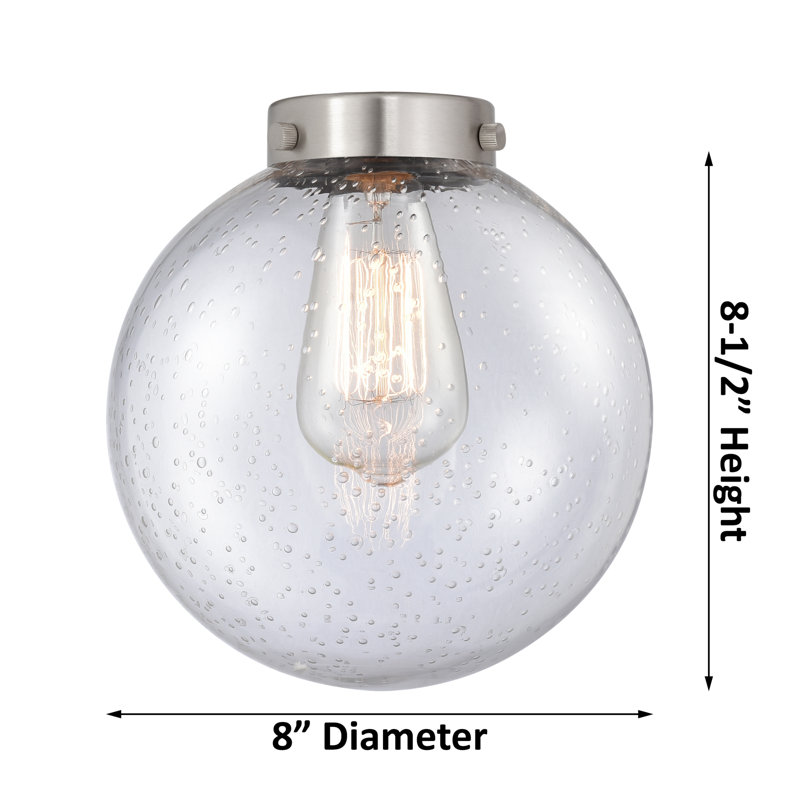 Heiden Glass Flush Mount, Matte White, LED