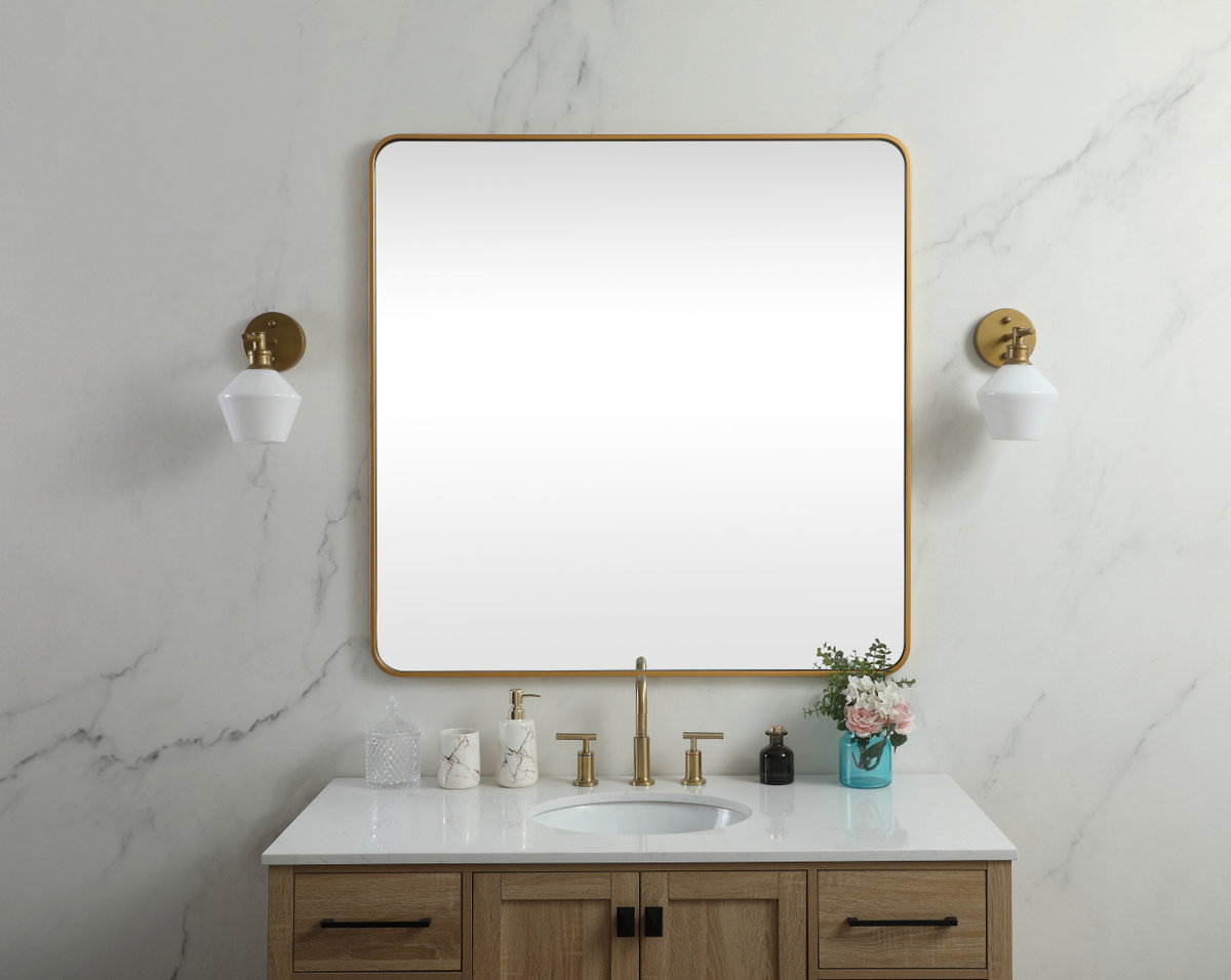 Wall Mirror, 48"  x 48" , Brass