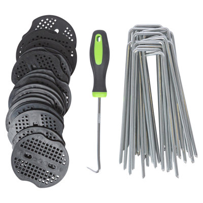 Harbour Housewares 200 Garden Pegs, 200 Buffer Washer Plate & Removal Tool Set