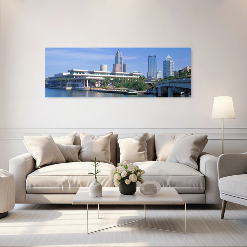 Tampa Convention Center Skyline Tampa Florida USA 1 Piece Wrapped Canvas Panoramic Wall Art, 50.8 cm H x 152.4 cm W