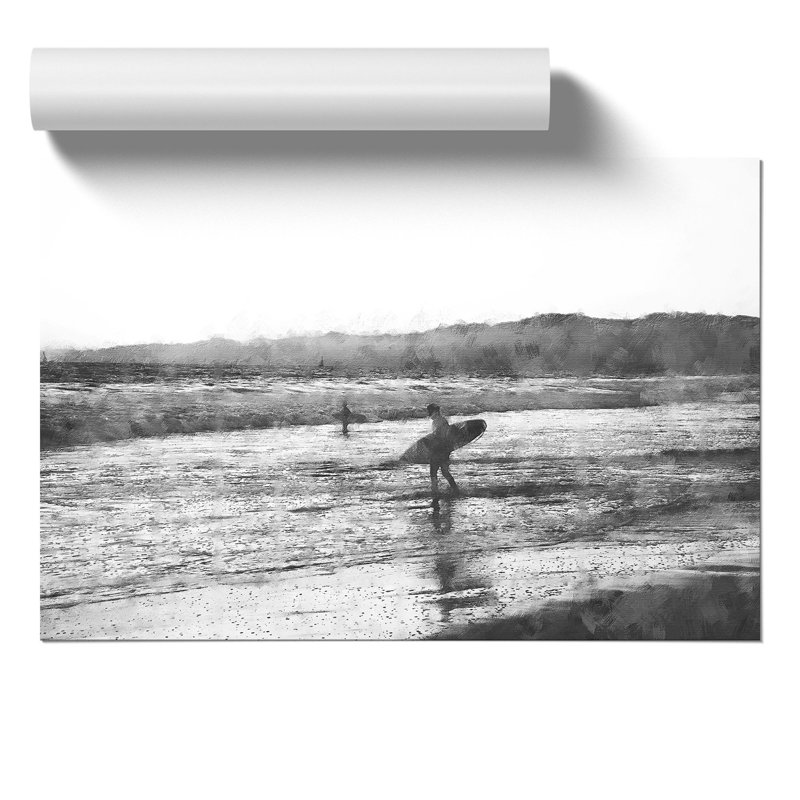 Two Surfers - No Frame Print, 42cm H x 59cm W x 0.1cm D