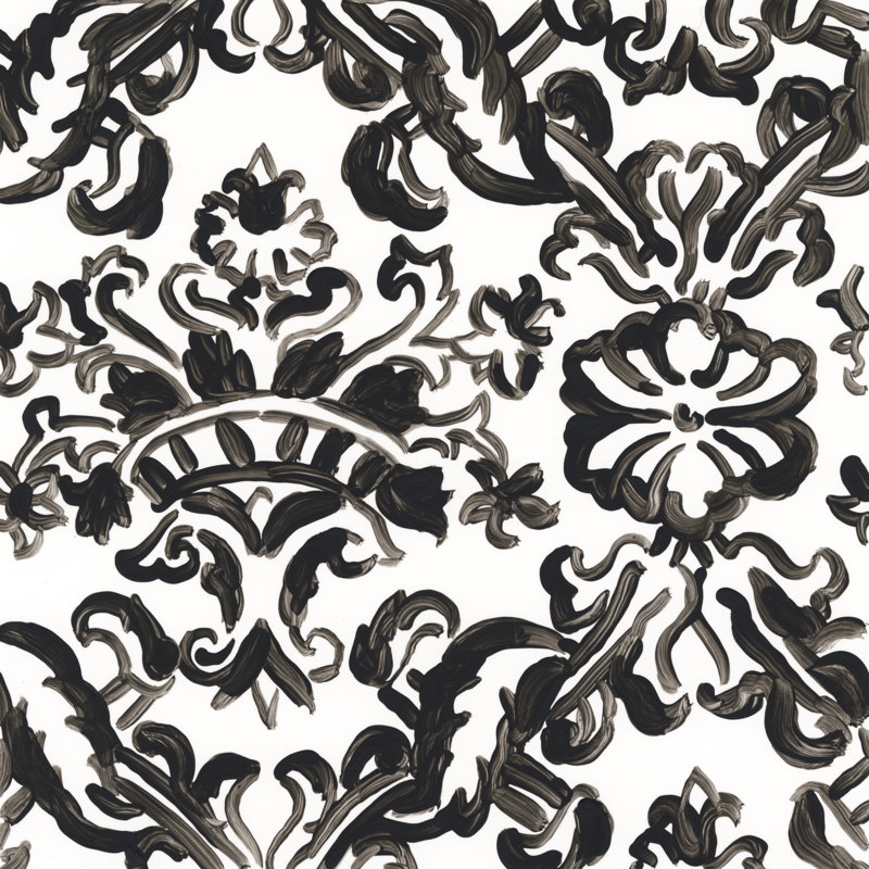 «Ink Motif VI» par June Erica Vess - reproduction d'art sur toile tendue, H 20 po x l 20 po