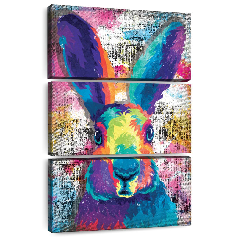 Visage de lapin coloré Brampt, H 38 po x l 24 po