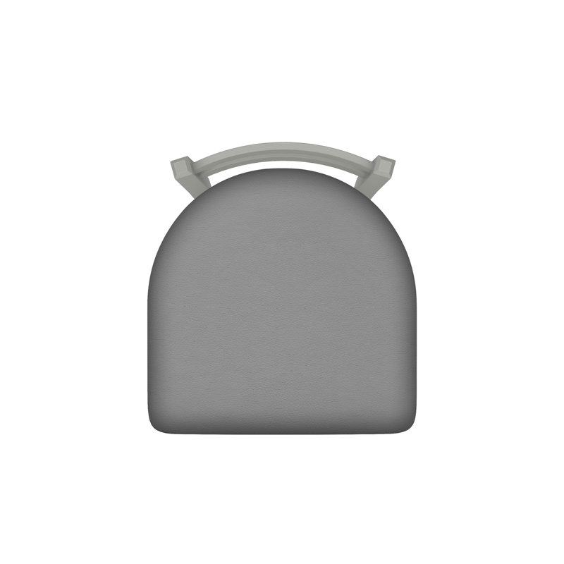 Tabouret de coiffeuse en métal Jackie, Nickel anodisé, Vinyle - Gris galop