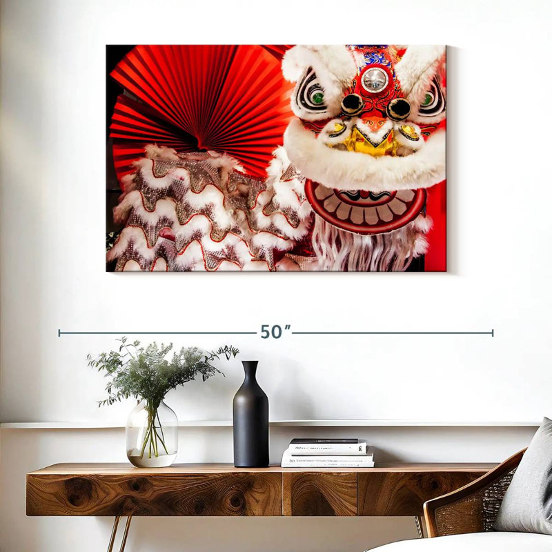 Danse du lion chinois Ravi, H 26 po x l 39 po