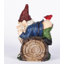  Welcome Sign Gnome Crawling over Tree Trunk Statue