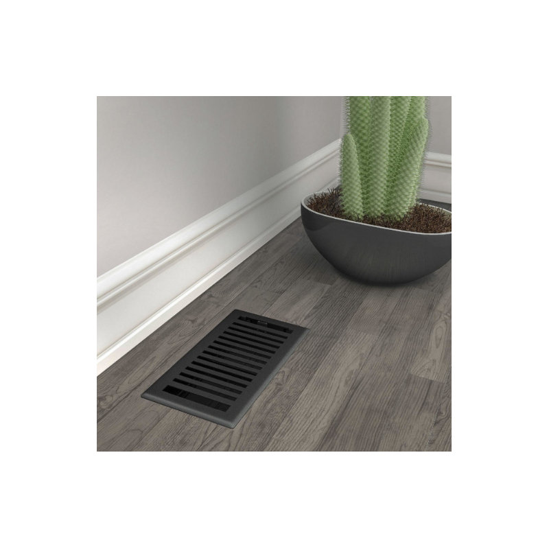 Registre de plancher Imperial Montezuma, L 4 po x L 10 po, Fer noir