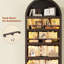 Bibliothèque moderne à 7 niveaux avec armoire à DEL 79,4 "avec éclairage à DEL et tablette réglable pour le salon, la cuisine, le bureau personnel, brun-836830598