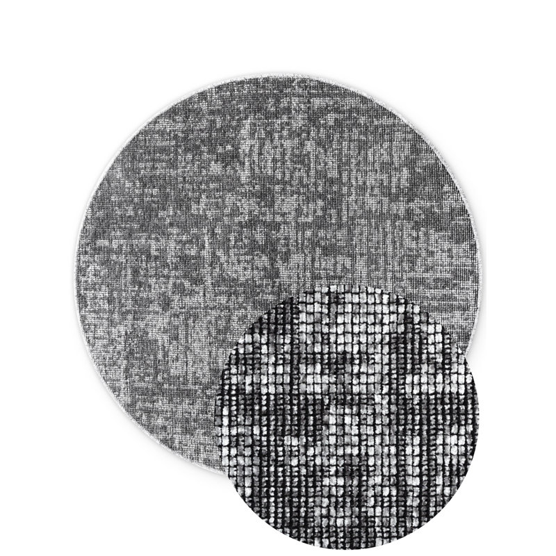 Geometric Cotton Area Rug, Round 160 cm