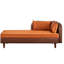 Chaise longue 65 po, velours brun et orange, mousse haute élasticité, structure stable, fauteuil de rangement de 65 pouces en quatre couleurs variées, fabrication en cuir et en bois massif, dossier confortable