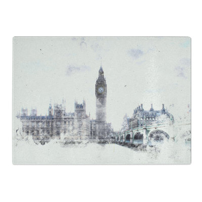 Tempered Glass the Houses of Parliament London Chopping Board