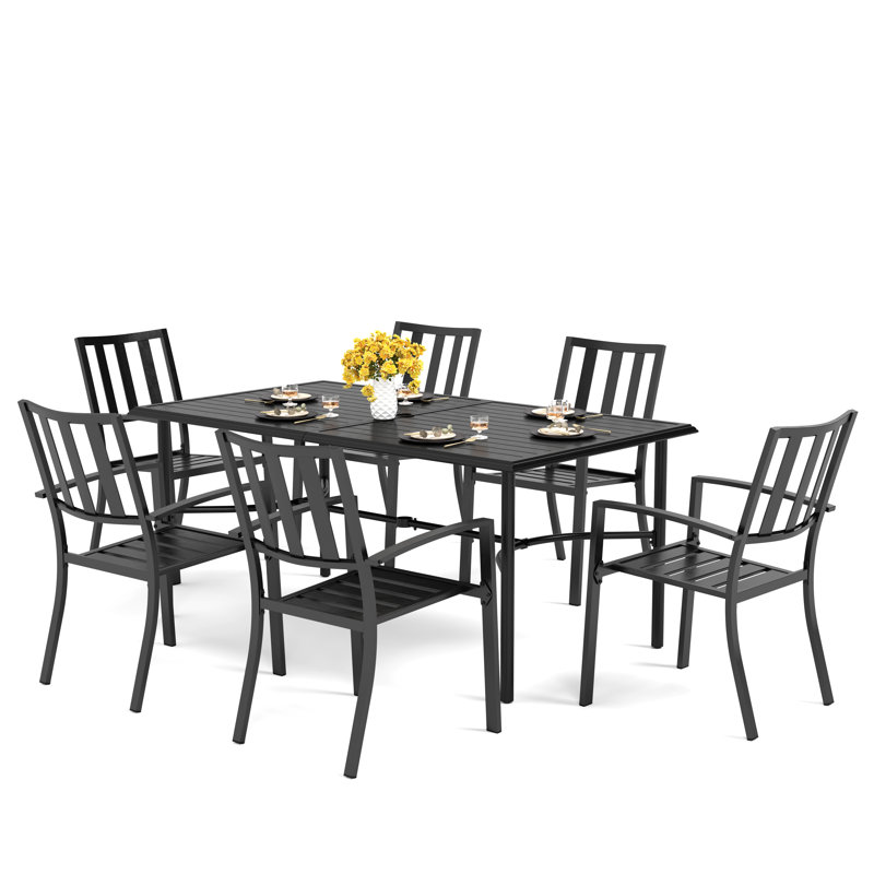 Alyah 6 - Person Patio Dining Set with Rectangular Table