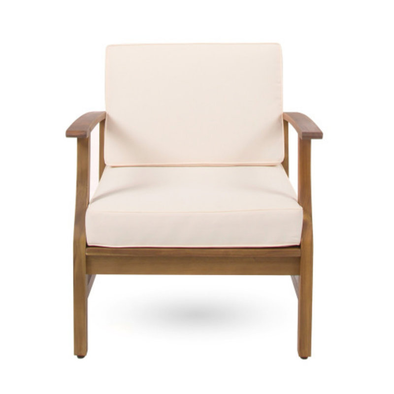 Chaise de patio pour club, Naturel, Crème, crème
