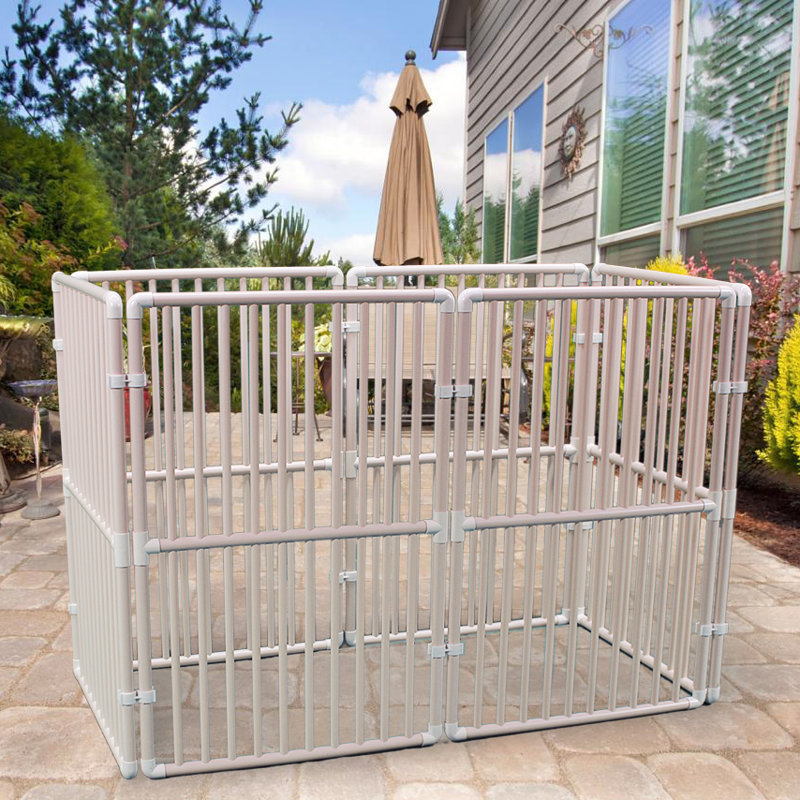 36'' White PVC Portable Pet Playpen with Door