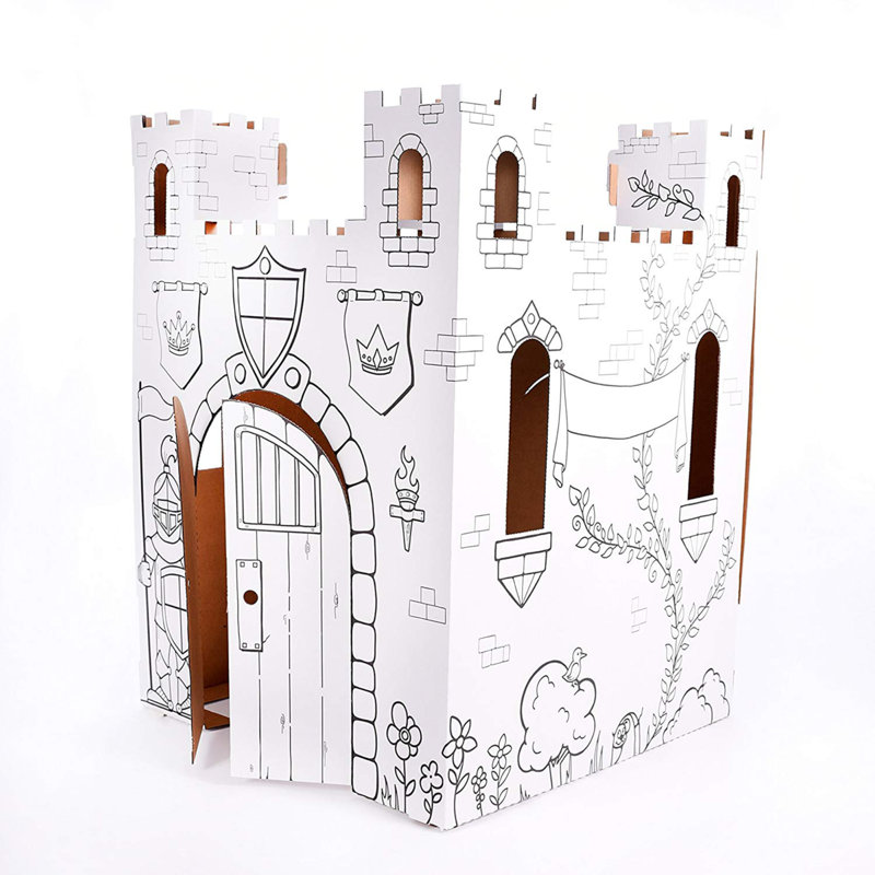 Easy Playhouse 32'' W x 32'' D Indoor Cardboard DIY Playhouse Kit