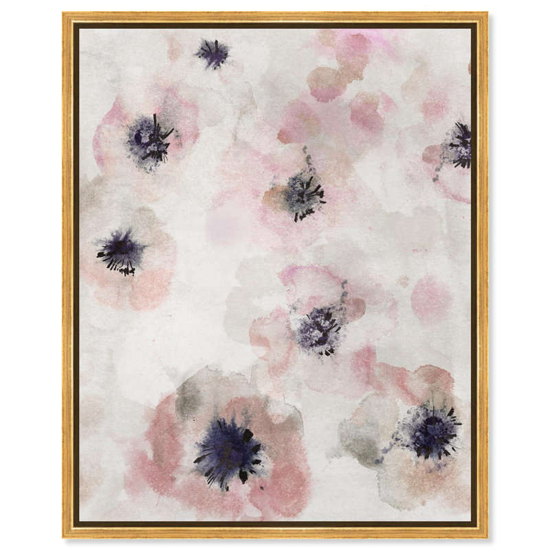 «Gentle Florals», impression sur toile par Notoriart, H 16 po x l 20 po, Structure noire
