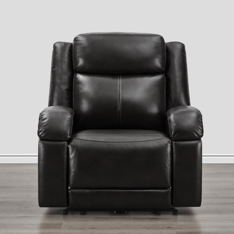 Mejas Genuine Leather Zero Wall Power Recliner with USB Port , Cafe Genuine Leather
